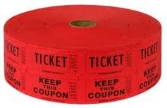 Two (2) Rolls of Two-part Red Double Roll Raffle Tickets Totaling 4,000 Tickets