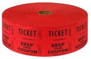 Two (2) Rolls of Two-part Red Double Roll Raffle Tickets Totaling 4,000 Tickets