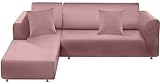 BT.WA Couch Cover L Shape Sectional Sofa Cover 2-Piece Soft Stretch Reversible Sofa Slipcover 3 Seat