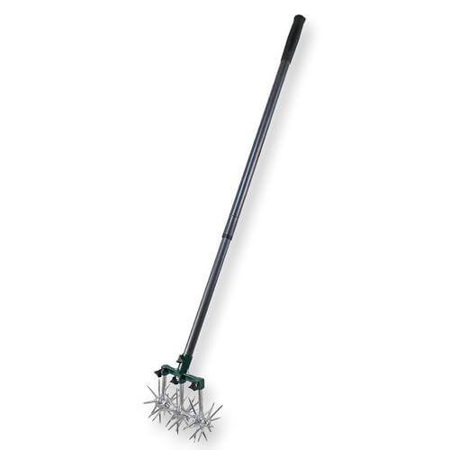 Coopers of Stortford - Long Handled Rotary Cultivator Gardening Rotary Tiller 48 Powerful Offset Blades Reseeding Grass or Soil Mixing L145cm x W20cm 1 Coopers of Stortford - Long Handled Rotary Cultivator Gardening Rotary Tiller 48 Powerful Offset Blades Reseeding Grass or Soil Mixing L145cm x W20cm