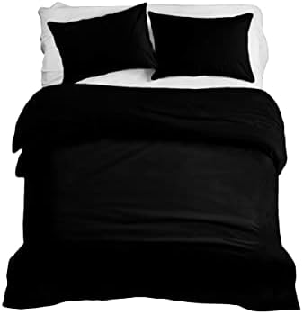 Rohi Easy Care plain King Size Duvet Cover set Soft & Breathable Red Bedding Set Button Closure Anti Allergy Quilt Cover Set with Pillowcases (King, Red)