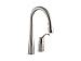 KOHLER 649-VS Simplice Pull-Down Bar Sink Faucet, Prep Sink Faucet, Kitchen Sink Faucet with Pull Down Sprayer, Vibrant Stainless