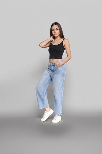 Image of INKD Women's Relaxed Fit Jeans - Mid-Rise | 100% Cotton | Jeans for Women (Available in Plus Sizes)