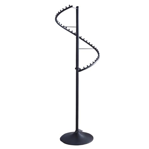 Perchero en espiral de metal, giratorio de 360°, resistente, soporte de exhibición de ropa independiente para dormitorios y salas de estar