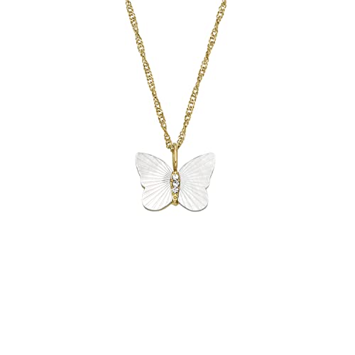 Image of Fossil Women's Gold-Tone Stainless Steel Pendant Chain Necklace for Women