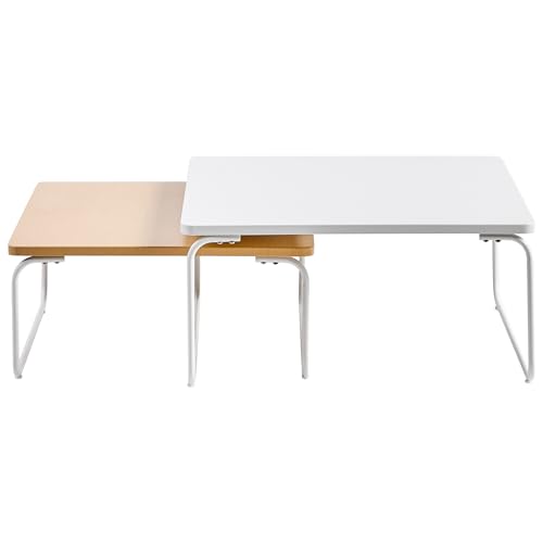 Set Da Giardino Moderno A 5 Posti In Acciaio Verniciato A Polvere Con Cuscini Due Tavolini Bianco Acciaio Verniciato A Polvere A 5 Posti Con Poltrone Cuscini Due Tavolini Set Da Esterno Dal Design Moderno - 4