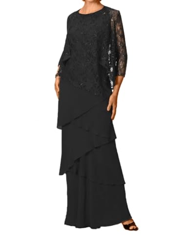 Mother of The Bride Dresses for Wedding Long Evening Formal Dresses Lace Wedding Guest Groom Dress with Jacket Sequin
