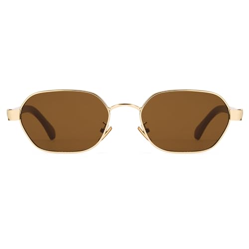 Cyxus Vintage Metal Sunglasses for Men and Women Retro Old Money Style UV Protection Classic Oval Frame Shades 1283 7