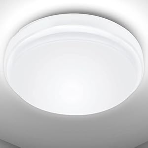 LE Plafondlamp, 24 W, LED-plafondlamp, IP54 waterdicht, 6000 K, 2200 lm, badkamerlamp, rond, badkamerlamp, plafond, ideaal voor badkamer, slaapkamer, hal, keuken, woonkamer, balkon, koud wit, Ø 26,5 cm