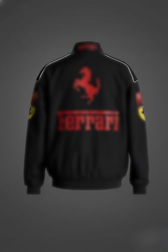 Image of Koverify F1 Jacket /Black & Red Racing Jacket Motorsport Streetwear Zipper Jacket For Unisex
