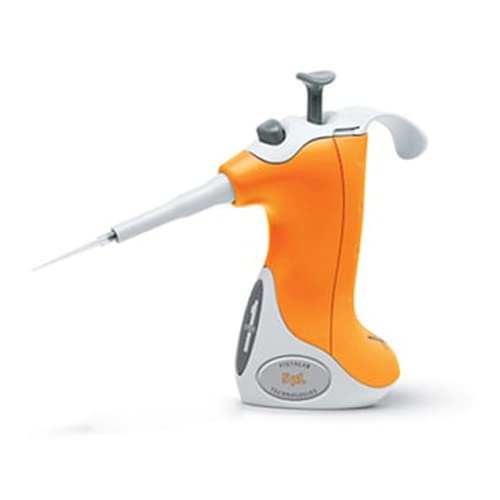 VistaLab 1157-0005 Ovation Fixed Volume Single Stroke BioNatural Pipette, 5 microliter Volume, +/-1.5% Accuracy, Orange