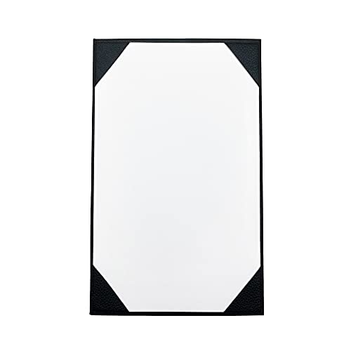 Menu Holders Made of Premium Faux Leather - Single Panel (10-Pack) Menu Covers Single Page (Black, 8.5