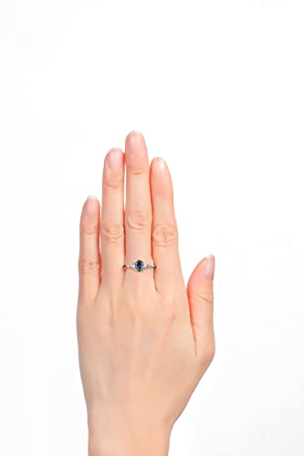 Rylos Rings For Women Sterling Silver Classic Style Birthstone Ring 7X5Mm Oval Gemstone & Genuine Diamonds June Alexandrite Jewelry For Women Sterling Silver Rings For Women Size 5,6,7,8,9,10 #TOP1