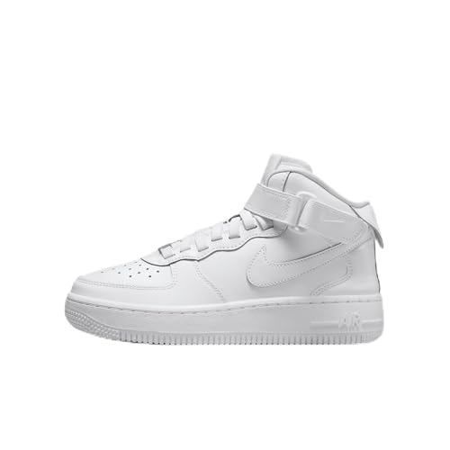 Nike Air Force 1 Mid EasyOn Big Kids' Shoes (FN1193-111, White/White/White) Size 2.5