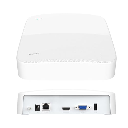 Tenda NVR-1080P 8 Canales Video Grabador de Vigilancia para Seguridad Hogar, H.265+, 10 TB de Capacidad, Soporte 8MP/5MP /4MP/1080P /720P HD，Acceso Remoto, N3L-8H (Disco Duro No Incluido)