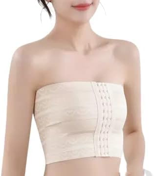 Fashion Elastic Breast-Chest Compression Wrap Belt for Women with Front Hook Breast Band to Provide Stability, A Perfect Vest Breast Binder Corsets for Total Comfort & Support Shapewear(Cream)