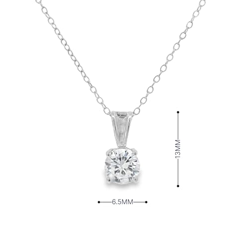 Amazon Essentials 4302651182 Platinum Plated Sterling Silver Cubic Zirconia Round Cut Solitaire Pendant Necklace  thumb #3