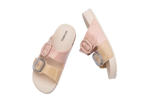 Image of mini melissa Cozy Jelly Slides for Kids - Slip-on Jelly Shoes, Slip On Sandals for Girls, Open Toe Summer Shoes, Adjustable