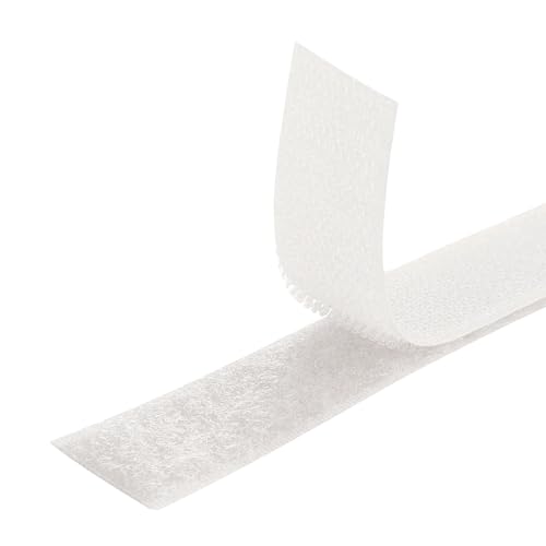 MARARDI Nastro a Strappo [Bianco] a Strappo per Cucire Doppia Faccia [25 Metri x 20 mm] Hook and Loop [NON ADESIVO] Striscia Extra Forte e Resistente per Cucito Abbigliamento Artigianato Fai da Te