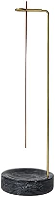 Marble Incense Holder,Incense Holder for Sticks, Modern Incense Burner Holder with Ash Catcher Gold Incense Stick Holder for Yoga Spa and Relaxation Home Living Room Office Decor (Black)