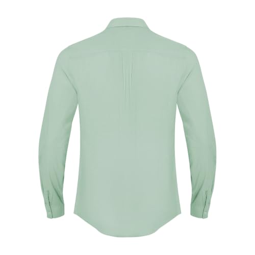 Image of JEKAOYI Mens Button Down Cotton Linen Shirts Casual Long Sleeve Beach Tops