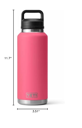 Image of YETI Rambler Bottle Chug, Vaccum Insulated Stainless Steel Bottle with Leakproof Chug Cap, Tropical Pink, 46 oz (1.3 L)