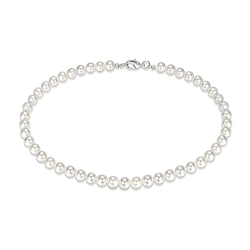 NIANOPKM Collar de Perlas Imitación Bohemio, Gargantilla Vintage de Concha Blanca, Joyería Festival para Hombres y Niñas