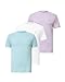 AllSaint Men's Plain Jersey Brace Ss Crew 3 Pk Opt Wht/Lilac/Blue Small
