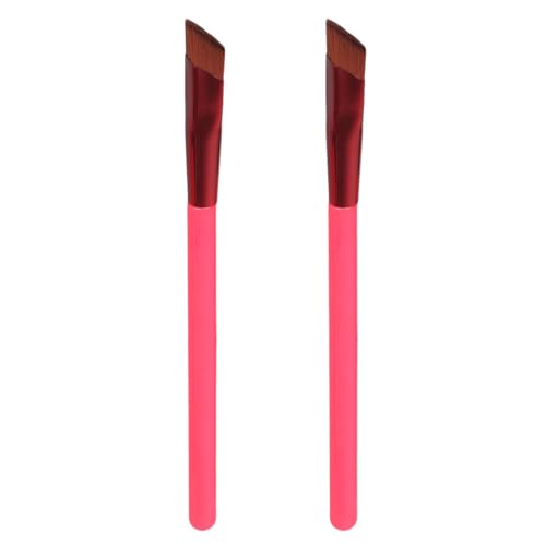 2 brochas cuadradas en ángulo para cejas, fibra sintética, cerdas suaves, herramienta de maquillaje multiusos para contornear y mezclar con precisión, cepillo de cejas en ángulo