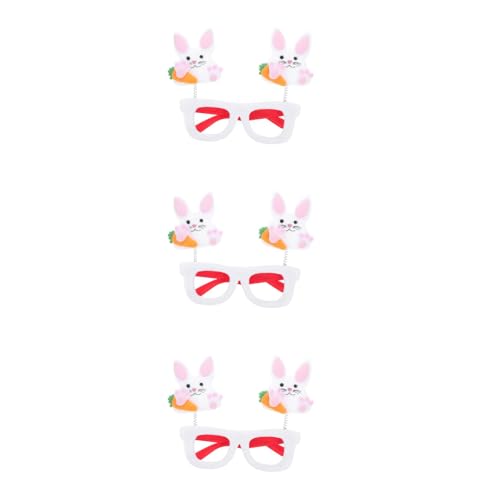LUOZZY 3 Pcs Easter Bunny Carrot Glasses Fun Party Eyewear Props for Adults Photo Booth Decorations Costume Accessories