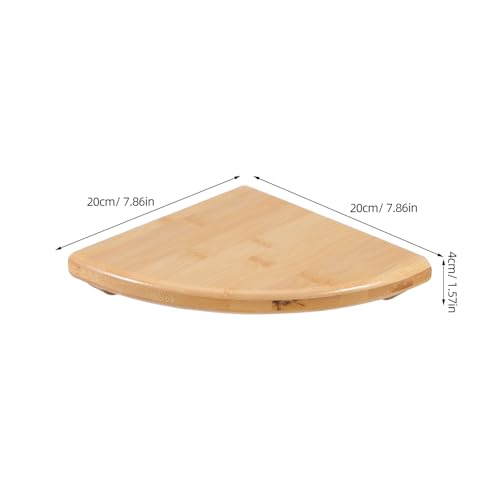 Estante de esquina de bambú natural VALICLUD, balda triangular de pared de 20 cm 4