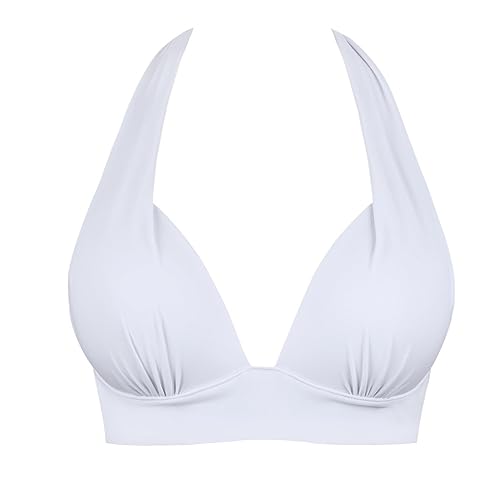 Hilor Women's Push Up Bikini Top Sexy Triangle Top Swimsuit Halter Bathing Suit Swim Tops2