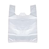 Plastic T-Shirt Bags with Handles,18.5 Inch x 11.8 Inch, 150 Pcs Clear Grocery Bags, Reusable Supermarket Shopping Bags