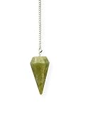 WholesaleGemShop Hexagonal Shape Healing Pointed Quartz Crystal Stone Pendulum Pendants, 1.50 inch, Agate(Aquamarine), agate(aquamarine)
