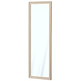 ドウシシャ ウォールミラー 縦でも横でも使える壁掛けミラー 90cm×30cm 飛散防止加工 軽量 姿見鏡 北欧 おしゃれ かわいい 木製フレーム 取付金具 玄関 洗面所 化粧 アンティーク 立て掛けるだけでもOK ナチュラル IMW9030NA