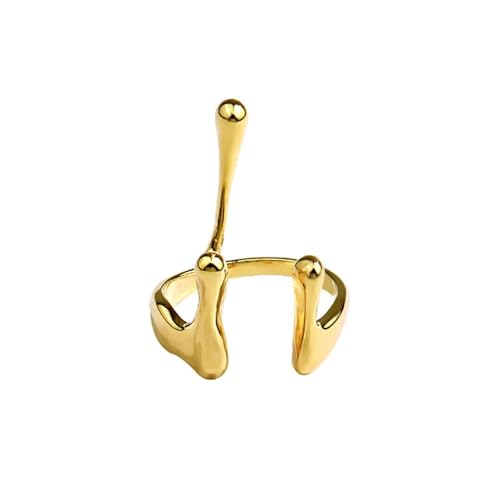 Anneau réglable irrégulier pour femme en acier style minimaliste