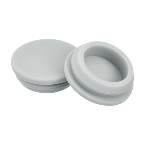 Image of MECCANIXITY 10pcs Silicone Snap in Locking Hole Plugs,24mm /0.9 Inch Mounting Diameter Narrow Groove Width 2.5mm Panel Seal Cover Round for Kitchen Bulkheads Waterproof Sealing Plugs Grey