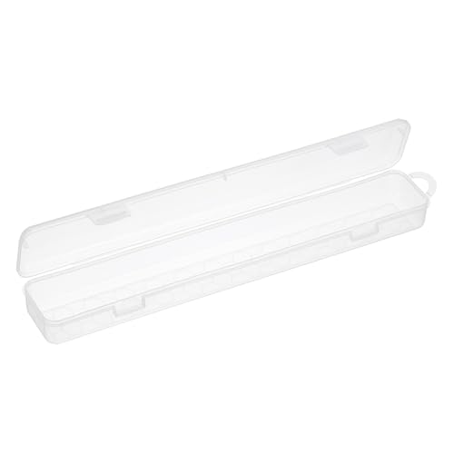 Image of YOKIVE Art Supply Storage Organizer, Art Tool Box Craft Box Art Supplies with Buckle for Brushes Paints Stamps, Transparent, 12.8 x 1.38 x 2.24 Inch