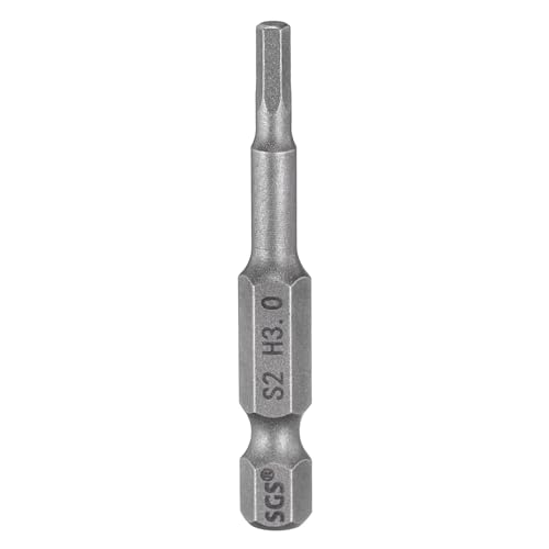 QUARKZMAN Llave de Brocas Hexagonal H3.0 de Cabeza Hexagonal de 3 Mm Métrica Punta Plana Hexagonal de 1/4' 50 Mm (2') de Largo Destornillador Magnético Industrial de Puntas de Destornillador