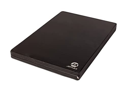 Jeflex - Colchoneta Gimnasia negra 100 x 70 x 8 cm fabricada en Alemania/Esterilla de gimnasia/Colchoneta multifuncional y esterilla de yoga/Esterilla de juego para habitación de los niños