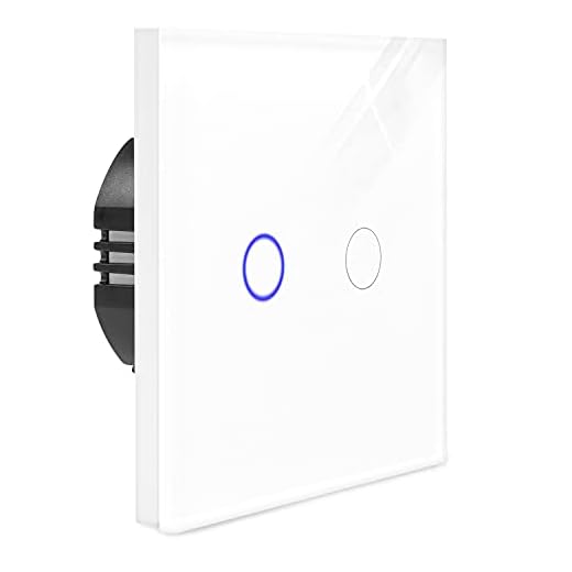 Navaris Interruptor de luz táctil para pared - Caja de cristal con pantalla táctil - Con 2 pulsadores indicador LED y material de montaje - Blanco