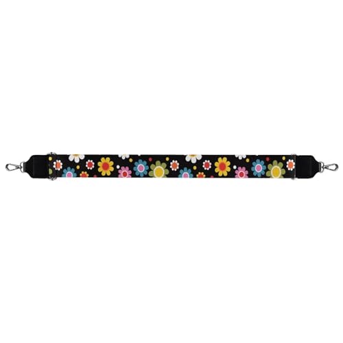 Image of TODIYADDU Colorful Hippie Flower Bag Straps Replacement Crossbody Daisy Floral Wide Shoulder Strap for Women Students Office Workers Suitable for Crossbody Bag Handbag Computer Bag Guitar Nice Gifts