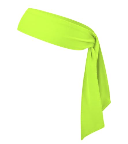 Sport Tie Headbands Tennis Head Tie for Men Women Sports Fans Ninja Soccer Basketball Teams Head Ties Halloween (Neon Yellow)