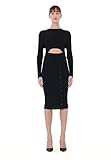Lange Ärmel Wolford Merino Detach Kleid für Damen, Schwarz, Mittel