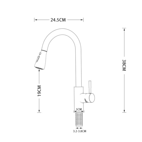 Robinet d'évier à arc élevé mitigeur cuisine blanc