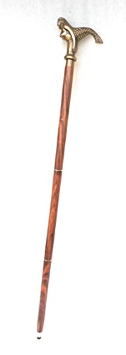 Handmade Walking Stick Brass Handle Wooden Cane 36" Rosewood Stylish Derby Gift Idea Grand Father Mother In Law Grandpa Grandma Gifts (Mermaid Antique) #TOP1