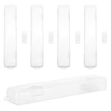 Healifty Caja Organizadora Transparente para Cubiertos de Viaje con Cierre de Broche, Estuche Portátil para Cuchara, Tenedor y Palillos, 5 Piezas, Adecuado para Camping, Picnic y