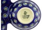 Polmedia Polish Pottery Condiment Dish - Peacock Leaves Pattern Handmade in Boleslawiec Poland by Ceramika Artystyczna + Certificate of Authenticity