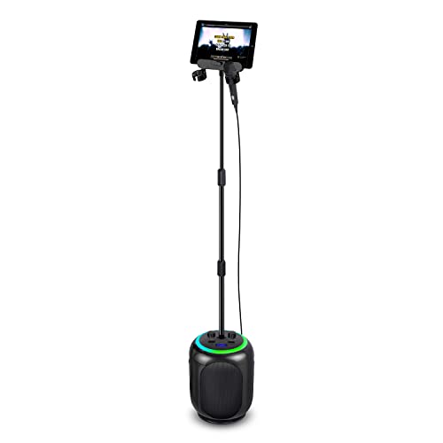 Image of Singing Machine SingCast MAX Bluetooth Video Casting Karaoke Machine, Party Speaker, Microphone, 22 Voice Effects, Pitch Correction, Lights, Stand, 35W Sound for PA System Function for Adults & Kids