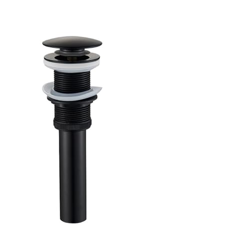 Desagüe Emergente para Lavabo Fregadero de Rebote Negro, Lavabo Cobre, Vidrio, Accesorios Drenaje a presión, desagüe baño, emergente(Black A1)